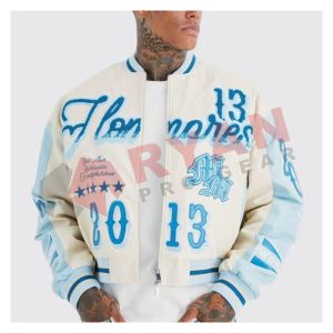 Veste universitaire à capuche zippée, coupe-vent, respirante, col montant, en tissu enduit, pour homme, décontractée, de qualité supérieure, personnalisée, pour l'automne - Product Image 1