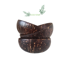 มะพร้าวออร์แกนิกขายส่งชามเปลือกหอย 100% และช้อนชามไม้สมูทตี้แฮนด์เมดสําหรับสลัดจากเวียดนามพร้อมโลโก้ที่กําหนดเอง - Product Image 1