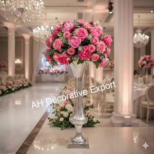 Vases à fleurs ovales en métal modernes personnalisés, lourds, décoratifs, grands, vente en gros, décoration pour la maison et les hôtels - Product Image 2