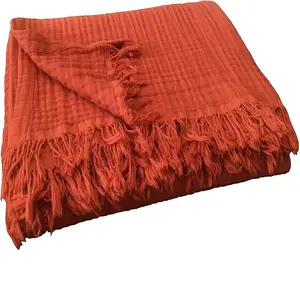 간편한 흡수성 와플 직조 담요 뜨거운 침목을 위한 부드러운 경량 및 통기성 전체 담요 고급 면 던지기