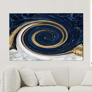 ผ้าใบพิมพ์ลาย: ภาพแขวนผนังลายหินอ่อนแบบนามธรรม, งานศิลปะลายหินอ่อนสีทอง,1P: ห่อหุ้มแบบแกลเลอรี - Product Image 1