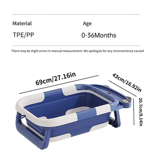Artículos esenciales <span class=keywords><strong>para</strong></span> bebé recién nacido Bañera <span class=keywords><strong>para</strong></span> bebé con cojín de soporte antideslizante Baño de bebé plegable portátil de viaje <span class=keywords><strong>para</strong></span> recién <span class=keywords><strong>nacidos</strong></span> - Product Image 5