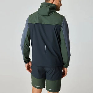 Traje cortavientos personalizado de OEM, conjunto corto de dos piezas, chaqueta con cremallera, chándal de nailon con cremallera, chándal cortavientos para hombre - Product Image 4