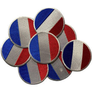 Parches para banderas de alta calidad personalizados Francia Bandera Nacional bordado insignias brazalete hierro en parches bordados personalizados - Product Image 6