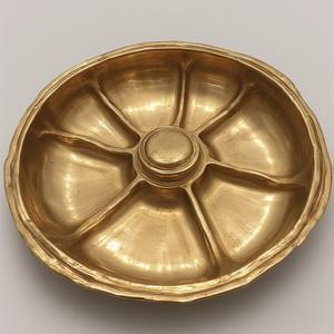 Serveur de fruits secs en aluminium de qualité supérieure avec compartiments à trois feuilles en finition or antique conçu pour les repas décoratifs - Product Image 5