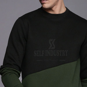 เสื้อสเวตเตอร์สวมหัวผ้าฝ้าย100% สำหรับผู้ชาย, เสื้อสเวตเชิ้ตมีฮู้ดและสเวตเชิ้ตสีตัดกันสำหรับฤดูหนาว - Product Image 4