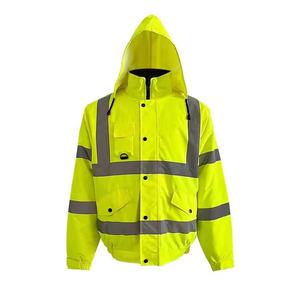 Chaqueta de Trabajo de Invierno de Alta Resistencia con Banda Reflectante para Clima Frío, Ropa de Seguridad de Poliéster de Alta Visibilidad Resistente al Agua, Económica - Product Image 6