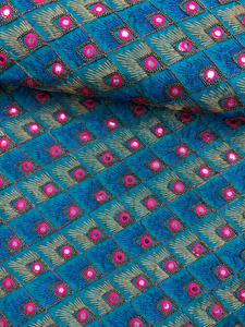 Phantom Katli Heavy Mirror Work Tela bordada Diseño completo para trajes de boda Sarees Lehenga Fashion al mejor precio - Product Image 2