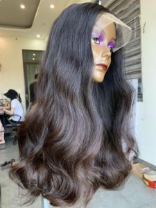 Pre Pluck <b>Bleach</b> Knots Wavy Wig Vietnamese Human Hair Extensions Transparent Lace - Product Image 1