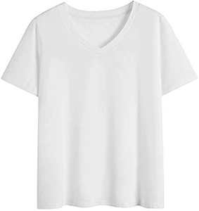 Camiseta de manga corta de color sólido con cuello personalizado para mujer, camiseta de talla grande para mujer - Product Image 5