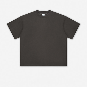 เสื้อยืดขนาดใหญ่สำหรับผู้ชาย350 GSM สีดำพิมพ์ลายสกรีนโลโก้ตามสั่ง100% ผ้าคอตตอนเนื้อละเอียดมีตัวอักษร - Product Image 4