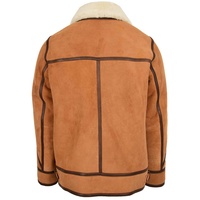 Nouveau blouson B3 en cuir shearling marron style bombardier pour hommes veste d'hiver chaude en fausse fourrure traitée