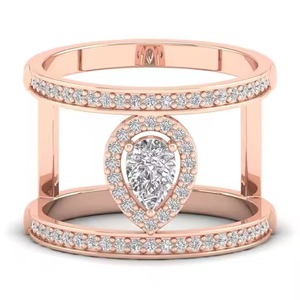 Anillo de compromiso de oro de 14 quilates con diseño personalizado, Diamante cultivado en laboratorio de corte brillante para mujer, joyería fina de alta calidad para mujer - Product Image 6