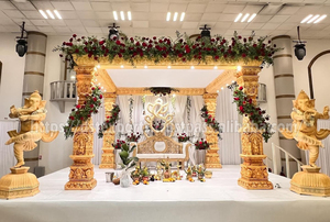 Tendance Extérieur Manavarai Mandap Configuration pour la Nuit de Mariage Personnalisable Style Temple Mandap Sud Indien Mandapam Par Dst Exports - Product Image 5