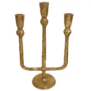 เชิงเทียนอลูมิเนียมที่มีคุณภาพสูงที่มีการตกแต่งด้วยทองเหลืองโบราณที่ไม่ซ้ำกันเชิงเทียน - Product Image 1