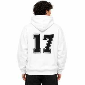 Sudadera con Capucha Blanca para Hombre con Estampado del Número 17, Corte Regular, Informal, de Algodón Tejido, con Logotipo Frontal, para Otoño - Product Image 3