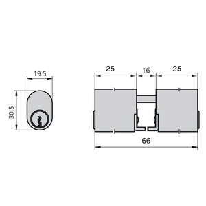 Cilindro Cvl 5964/25x25/ln Oval Cams con pareti spesse - Product Image 2