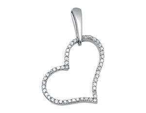 Colgante de corazón más pequeño, collar de diamantes de moissanita de 0,25 CT de plata de ley dorada para mujer, compromiso de aniversario, boda - Product Image 1
