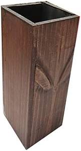 Jardinière en bois carrée haute faite à la main, style rustique moderne, support de plante décoratif pour jardinage intérieur ou extérieur - Product Image 3