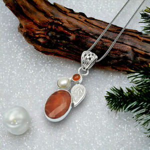 Meilleure vente Nouveau design en argent sterling 925 avec multi pierres précieuses naturelles Pendentif au design unique Fait à la main Fabricant de bijoux bohème - Product Image 2