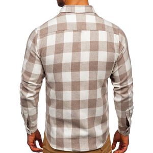 Camisa de franela beige blanquecina para capas con camiseta protectora aprobada por la CE para motociclismo y parte delantera con botones - Product Image 2