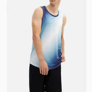 Vêtements de musculation pour hommes lâche Fitness débardeur impression personnalisée côté ouvert gilet de sport Gym grande taille orienting débardeur - Product Image 3