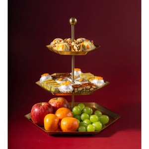 Shining Mirror Polished Metallic 2 <b>Tier</b> Display <b>Cake</b> <b>Stand</b> Party Ware Table Decoration Luxury Dessert and Cupcake <b>Stand</b> In India - Product Image 2