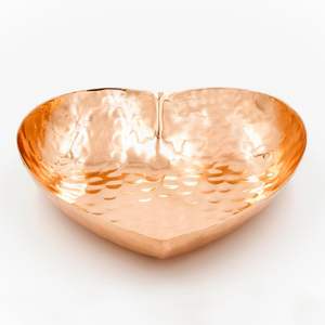 Plato de cobre puro martillado a mano en forma de corazón, Material de PC de Metal ecológico para bodas, fiestas de San Valentín - Product Image 2