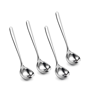 Acero inoxidable postre sopa cena servir cuchara conjuntos cubiertos cucharas para el favor de la boda Venta caliente - Product Image 1