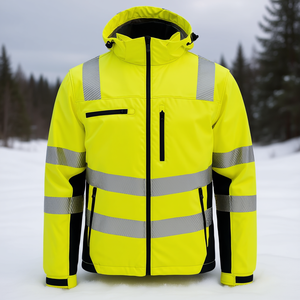 Winter <b>High</b>-<b>Visibility</b> Yellow-Black <b>Softshell</b> <b>Jacket</b> PREVENT TRENDLINE Promotional Hoodies & Sweatshirts - Product Image 3