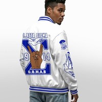 Phi Beta Sigma Varsity Jacket Dove Hand Sign Chemise blanche Phi Beta Sigma Fraternité Jacke Divine Nine Greek Apparel Founders