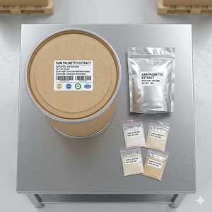 Estratto di Saw Palmetto in Polvere 25% 45% Acidi Grassi Serenoa Repens per la Salute della Prostata e la Crescita dei Capelli - Product Image 1