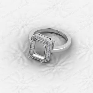 8x10mm Genuine 925 Sterling Silver Prong Set Engagement Octagon Semi Mount <b>Ring</b> <b>Blank</b> Good Resin Jewelry Findings Components - Product Image 6