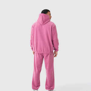 Logotipo personalizado 100% algodón polar 350 400 GSM venta al por mayor chándales pantalones acampanados pulóver Sudadera con capucha y conjunto de chándal para hombres - Product Image 2