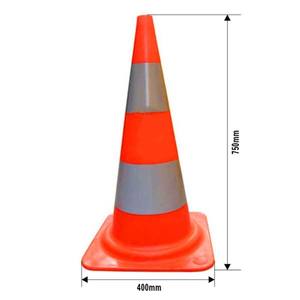 Cônes de sécurité routière personnalisés 700mm 750mm 1000mm de hauteur Cône de signalisation réfléchissant PE PVC pour autoroutes Base en caoutchouc flexible Matériau PC - Product Image 2