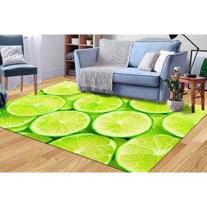 Tapis de cuisine à imprimé citron : Tapis d'appoint moderne en chenille, tapis doux non tissé - Product Image 4