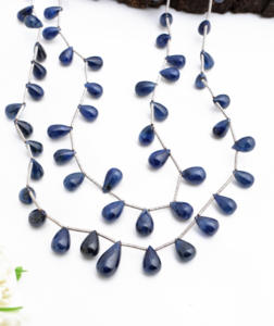 อิโอไลต์ทรงลูกแพร์ 24 นิ้ว ธรรมชาติ สำหรับทำเครื่องประดับอัญมณี สร้อยคอ - Product Image 3