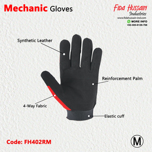 Guantes De Seguridad De Mecánico De Cuero Sintético De Gran Venta En Rojo Con Máximo Agarre Guantes De Trabajo De Cuero Guants De Trabajo - Product Image 2