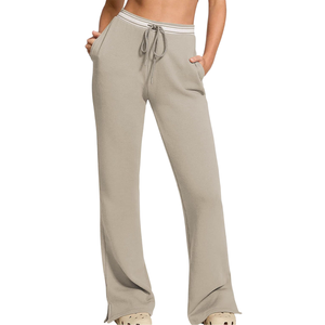 Pantalones Deportivos Anchos de Alta Calidad al por Mayor 2025, Pantalones Deportivos Anchos de Color Sólido con Cordón en la Cintura para Mujer - Product Image 5