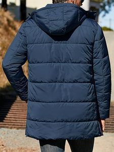 Chaqueta acolchada de invierno con capucha para hombre hecha a medida-Abrigo largo acolchado con bolsillos | Factory Direct - Product Image 3