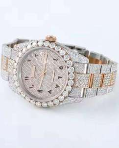 Hip Hop Diamond Men's <b>Watch</b> with Square Bezel and Customized Band VVS Moissanite Iced out Logo Luxury Bust down <b>Watches</b> - Product Image 2