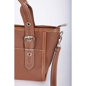 Bolso de Mano y Hombro Clásico de Piel de Vaca Color Bronceado con Cierre de Hebilla, Diseño Granulado, Uso Versátil como Bolso de Mano - Product Image 2