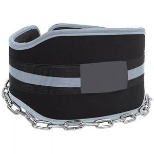 Ceinture de musculation réglable en nylon personnalisée avec chaîne en acier, ceinture de musculation pour dips, accessoires de salle de sport - Product Image 1