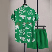 Conjuntos de Shorts de 2 Piezas para Hombre, Hechos a Medida, de Alta Calidad, Transpirables, de Color Sólido, con Estampado Floral Hawaiano, para Playa, Verano