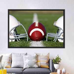 Elegante cuadro impreso sobre lienzo: decoración de pared de fútbol americano, 1 pieza: con marco negro - Product Image 1