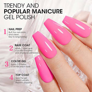 Kit di smalto al Neon vibrante | Rosso, rosa, nudo, blu, arancione | Easy Home fai da te UV/LED ammollo Set Manicure - Product Image 5