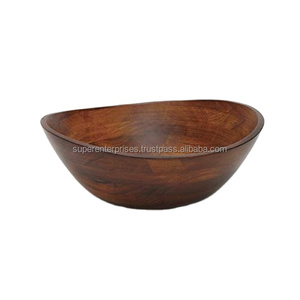 ชามสลัด2025ไม้อะคาเซียธรรมชาติดีไซน์ใหม่ชามสลัดอุปกรณ์สำหรับใช้ในการตกแต่งบ้านแบบแฮนด์เมด - Product Image 1