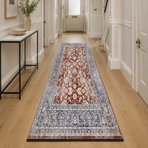 พรมเชนิลล์ลายเมดัลเลียนสีทองแดงแบบดั้งเดิม รุ่น LXDP-0085 จาก RUGS DEPOT สำหรับขายส่ง พิมพ์ลายดิจิทัล ซักเครื่องได้ ไม่ลื่น - Product Image 5