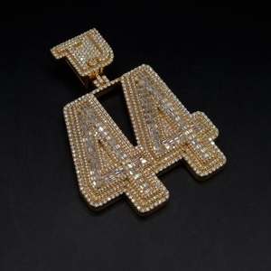 Collier pendentif numérique en argent sterling 925 avec moissanite et motif sucre candi, style hip-hop, accessoire, pièce unique, source de dropshipping - Product Image 1