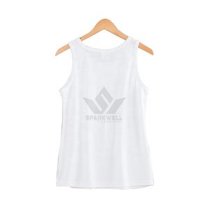 <b>Men's</b> <b>White</b> Solid Color O-Neck Knitted Tank Top Lightweight Stretchy Workout Gym <b>Vest</b> Breathable Regular Fit - Product Image 2